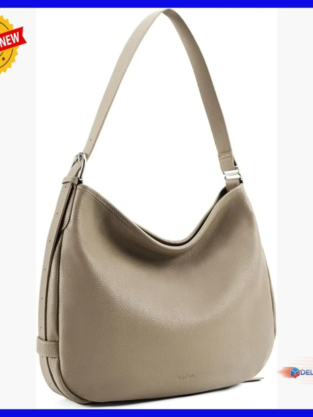 Genuine Leather Slouchy Hobo Crossbody Purse Adjustable Strap Large